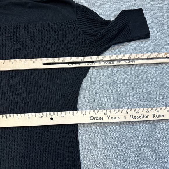 AllSaints Marlier Dress US 10 Black Open Knit Mini Pullover Whimsigoth Grunge - Picture 7 of 9